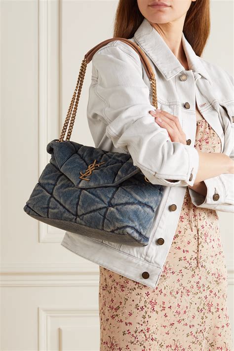 Saint Laurent Small LouLou Quilted Denim Shoulder Bag